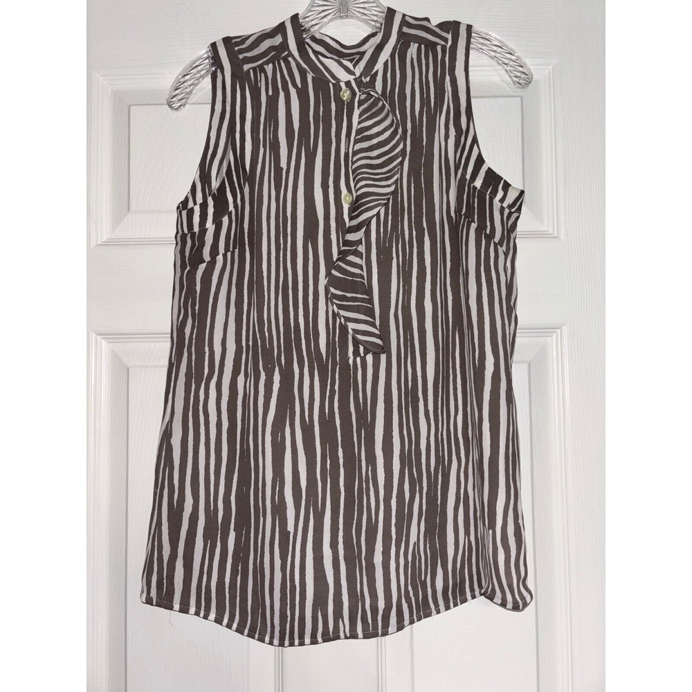 Women's Banana Republic Size 4 Gray Sleeveless Crew Neck Pullover Blouse Top